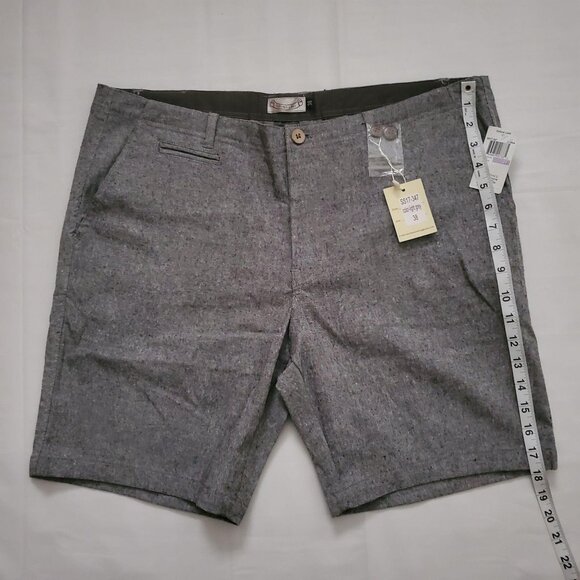 Oxford Lads Men’s Light Gray Chambray Cotton Linen Casual Basic Shorts Size 38 - Picture 11 of 11